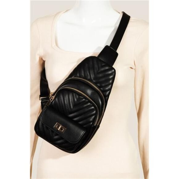 Fame Handbags - Fame Faux Leather Cushioned Sling Bag
